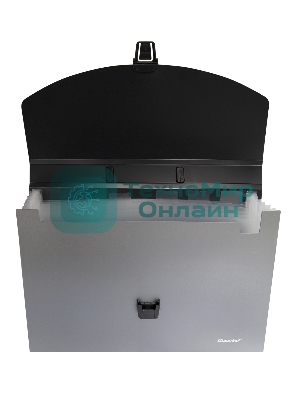 Папка-портфель Silwerhof Perlen 322716-01 6 отделений, A4, пластик, серебристый металлик