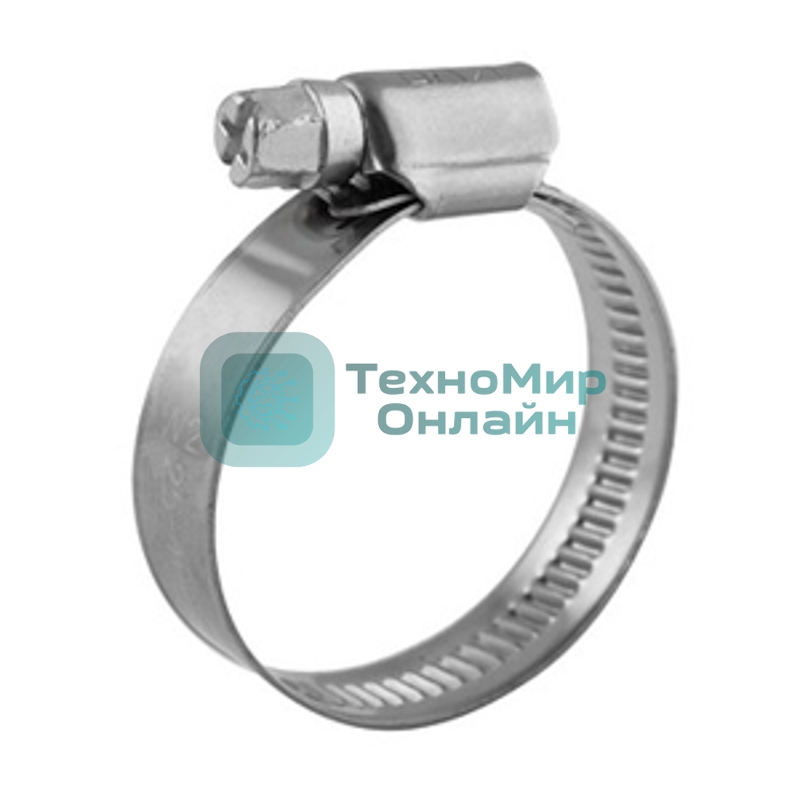 Хомут червячный Rexant 40-60/9-0,6 мм, нержавеющая сталь W2, (50 шт/уп)