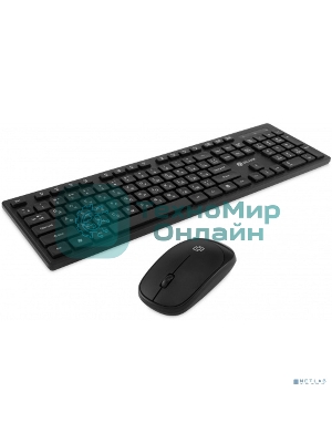 Комплект клавиатура+мышь Oklick S255W беспроводной, USB, 1200 DPI, чёрный