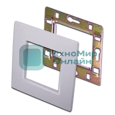 Рамка 1-постовая 45х45, с суппортом, белый
