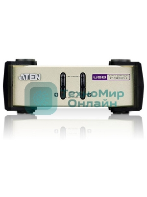 Переключатель ATEN KVM Switch CS82U-AT KVM-переключатель, VGA/SVGA+KBD+MOUSE, 1> 2 блока/порта/port PS2/USB, с KVM-шнурами PS2/USB 2х1.2м