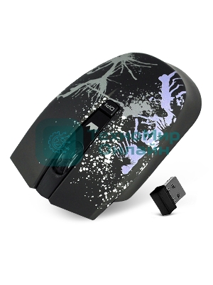 Мышь беспроводная Crown CMM-930W черный, 1600 dpi, радиоканал, USB, кнопки - 4