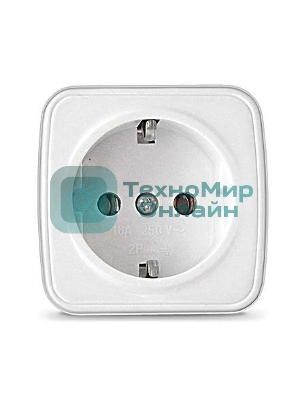 Розетка 1-м ОП Электра с заземл. белый Союз 0012