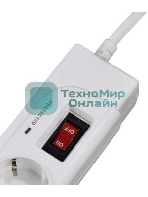 Сетевой удлинитель Hama H-121939 1.5м (4 розетки) белый (пакет ПЭ)