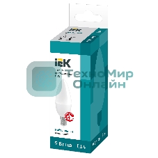 Лампа светодиодная LED 9Вт 230В 4000К E14 свеча LLE-C35-9-230-40-E14 IEK