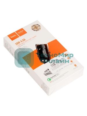 Автомобильная зарядка (от прикуривателя) HOCO Z32A Flash power Fully compatible car charger, черный