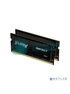 Оперативная память Kingston Fury Impact, DDR4, 16GB (2x8GB), 3200MHz, CL20, SO-DIMM