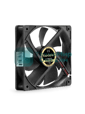 Вентилятор 12В DC ExeGate ExtraSilent ES12025B2P (120x120x25 мм, 2-Ball (двойной шарикоподшипник), 2pin, 1300RPM, 22dBA)