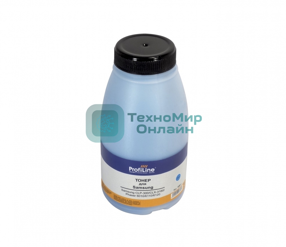 Тонер ProfiLine для принтеров Samsung CLP-300/CLX-3160/Phaser 6010/6110/6120/WC 6000/6015 cyan 100гр Фасовка РФ