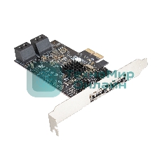 Контроллер ExeGate EXE-504 PCI-E 2.0, SATA3 RAID, 4 int+2 ext (OEM)