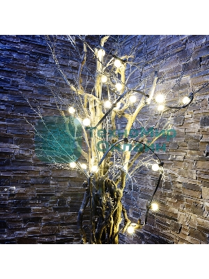 Гирлянда Neon-night LED Galaxy Bulb String 10м, черный каучук, 30 лампx6 LED теплый белый, влагостойкая IP65