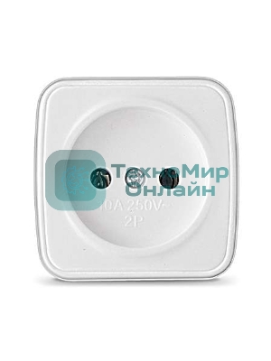 Розетка 1-м ОП Электра 10А IP20 без заземл. белый Союз 0011