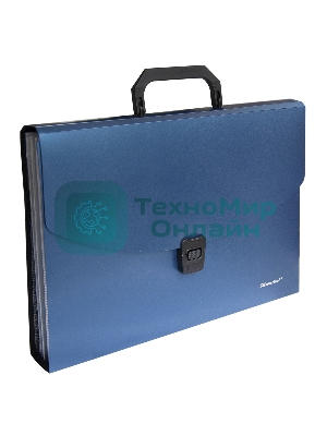 Папка-портфель Silwerhof Perlen 322716-02 6 отделений, A4, пластик, синий металлик