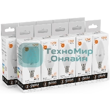 Лампа светодиодная Gauss Elementary 12Вт цок.: E14 свеча 220B 3000K св. свеч. белый теп. C37 (упак.: 10 шт)