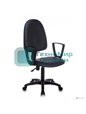 Кресло Бюрократ CH-1300N/OR-16 черный, экокожа, 120 кг, механизм качания