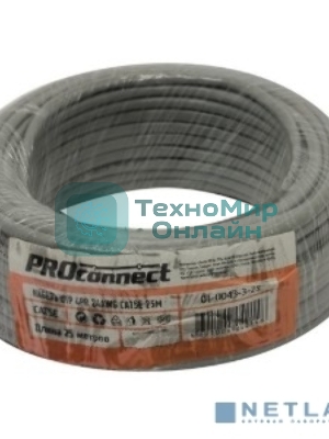 Кабель PROconnect Кабель UTP cat.5e 4 пары (25м) 0.51 мм