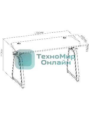 Стол игровой Cactus CS-GMD-BK-RGb столешница МДФ, черный каркас черный 136x60x75 см