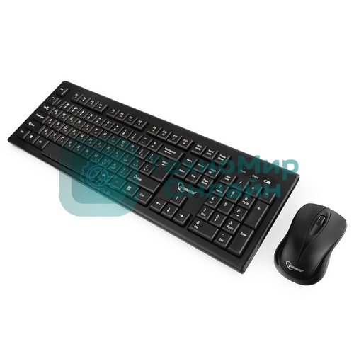 Комплект клавиатура+мышь Gembird KBS-8002 беспроводной, USB, 1000 DPI, чёрный