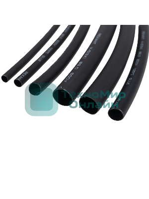 Набор термоусадочных трубок Rexant 10 см №7 черные (КЛЕЕВОЙ)