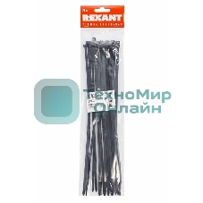 Хомут-стяжкa нeйлонoвая Rexant 300x4,8 мм, черная, упаковка 25 шт.