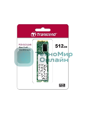 Накопитель SSD 512GB Transcend MTE220S, 3D TLC NAND, M.2, PCI-E 4x [ R/W - 2800/3500 MB/s]
