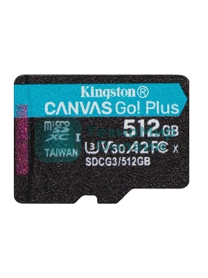 Флеш карта Kingston microSD 512GB microSDXC Class 10 UHS-I U3 V30 Canvas Go Plus 170MB/s