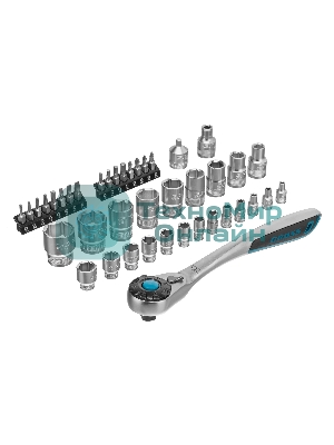 Набор торцевых головок Gross трещотка 120 зубьев, 41 предмет, 1/2