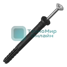 Дюбель-гвоздь Kranz потайной бортик, полипропилен 6х40мм, черный, пакет (100 шт/уп)