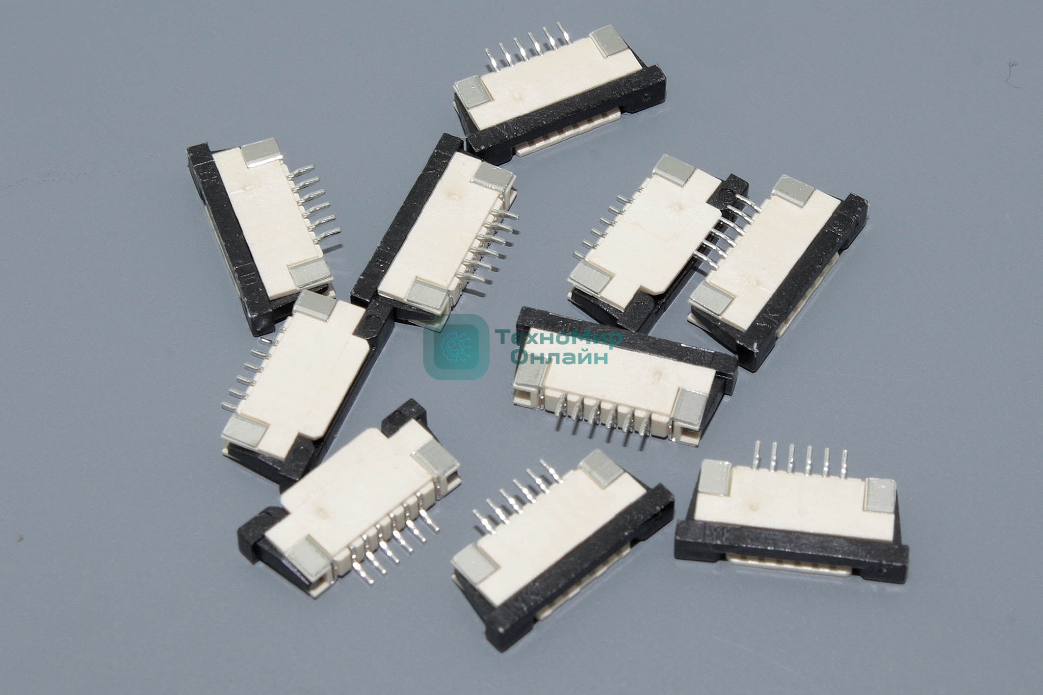 Разъем FPC Half Coverage Top Contact 1.0K-BS-6PWB 6 pin высота 2мм шаг 1мм 10 шт