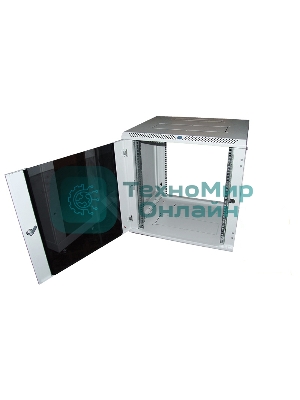 Шкаф настенный ЦМО ШРН-М-12.500 12U 600x520мм пер.дв.стекл съемные бок.пан. 50кг серый