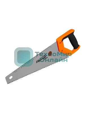 Ножовка по дереву Sparta 400 мм, 7-8 TPI, зуб-2D, каленый зуб, линейка, двухкомпонентная рукоятка