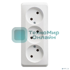 Розетка 3-м ОП Этюд 16А IP20 без заземл. без защ. шторок белый SchE PA16-009B
