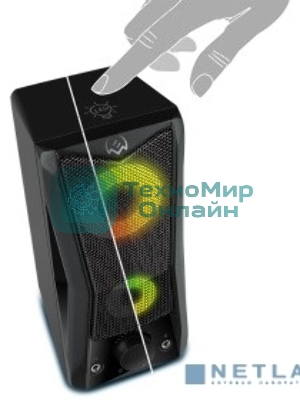 Акустическая система SVEN 445, черный, USB, 2.0,2x3 Вт(RMS), подсветка