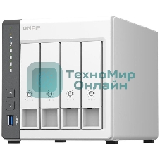 Сетевое хранилище SMB QNAP TS-433-4G NAS 4 HDD trays. ARM 4-core Cortex-A55 2.0GHz, ram 4 Gb (max), 1x1GbE, 1x2.5GbE, 2xUSB 2.0 port,1xUSB 3.2 Gen 1