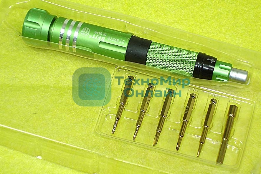 Отвертка со сменными насадками Best BST-8927B зеленая