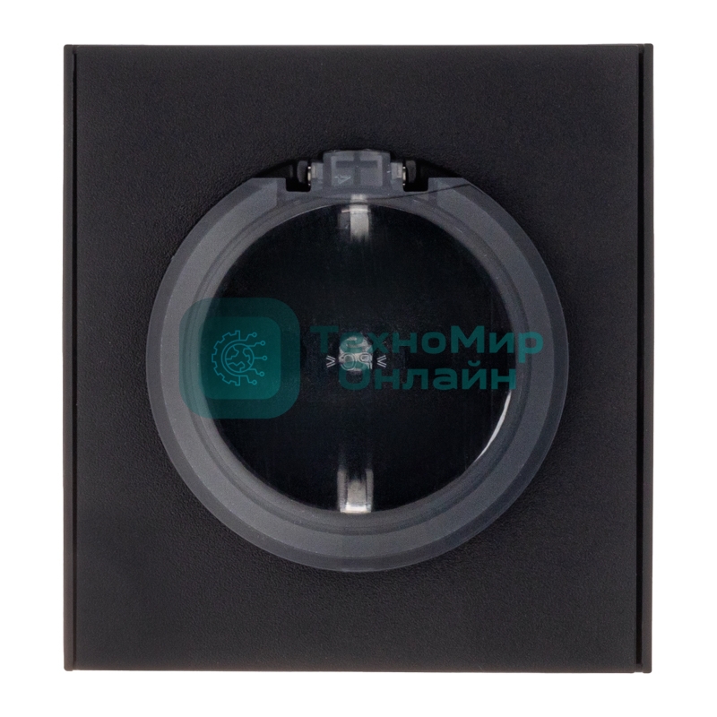 Розетка Kranz STRONG 1-ая с/з с/у, со шторками и крышкой 16А антрацит