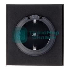 Розетка Kranz STRONG 1-ая с/з с/у, со шторками и крышкой 16А антрацит