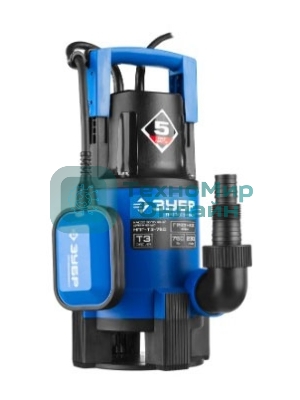 Насос ЗУБР НПГ-Т3-750-С профессионал т3 погружной дренажный для грязной воды d частиц до 35мм 750В