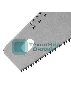 Ножовка по дереву Sparta 400 мм, 7-8 TPI, зуб-2D, каленый зуб, линейка, двухкомпонентная рукоятка