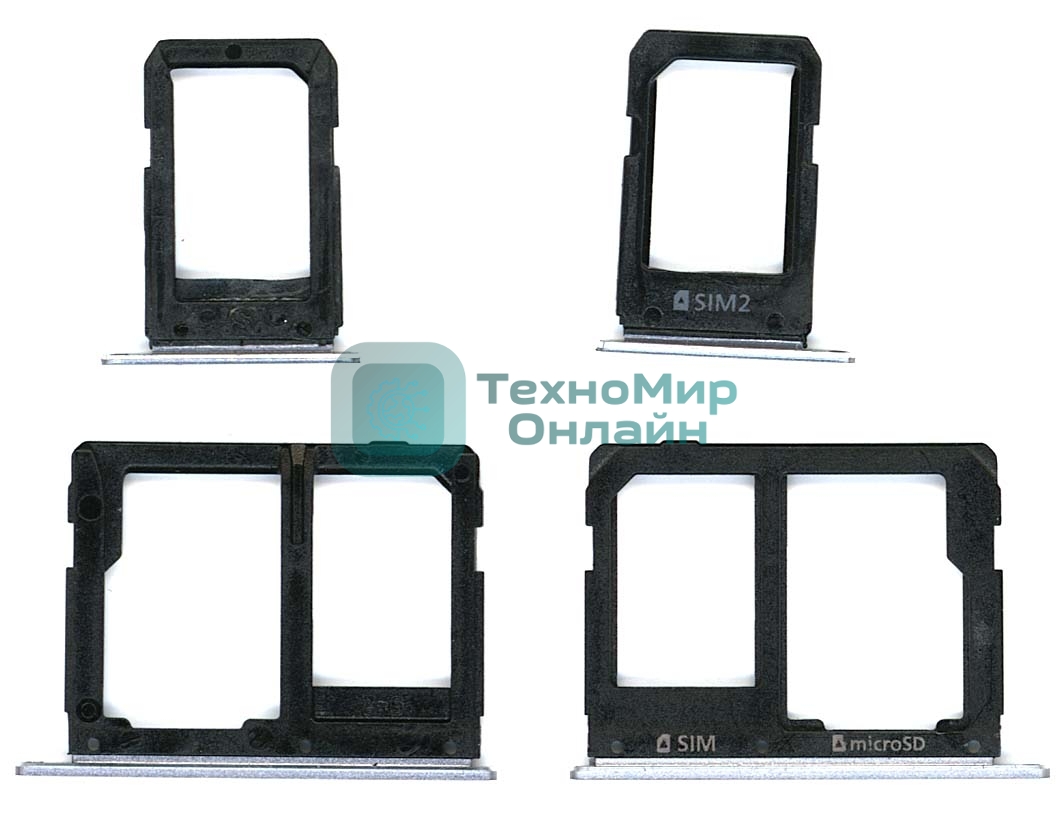 Лоток для SIM-карты Samsung Galaxy A7 (A710F) -2 SIM черный