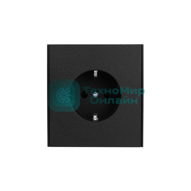 Розетка STRONG 1-ая с/з с/у, со шторками 16А антрацит Kranz