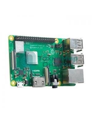 Микрокомпьютер Raspberry Pi 3 Model B+ Retail, 1GB RAM, Cortex-A53 (ARMv8) 64-bit SoC @ 1.4GHz Broadcom BCM2837B0 CPU, WiFi, Bluetooth, 40-pin extended GPIO, 4x USB 2.0, HDMI, CSI camera port, DSI displ.port, MicroSD port (137-3331) , (БП и корпус покупается отдельно),