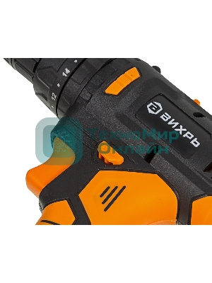 Дрель-шуруповерт аккумуляторная Вихрь ДА-18Л-2КУ/Б 72/14/23, Аккумуляторная, 18В, 2 АКБ, Кейс