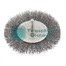 Щетка для дрели Сибртех 100 мм, плоская со шпилькой, витая проволока 0,3 мм