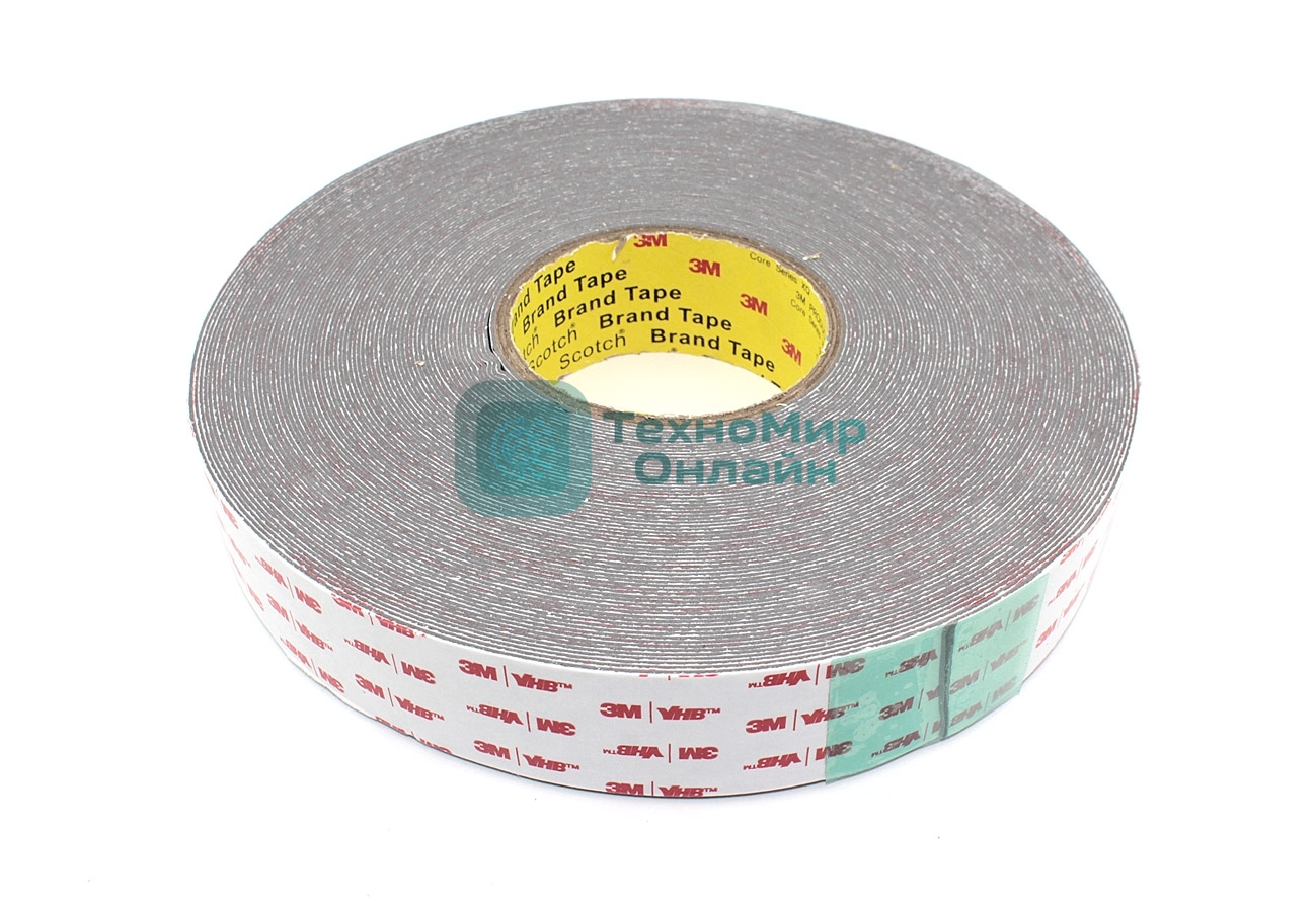 Скотч двусторонний вспененный 3M VHB 40 мм серый, 50 м