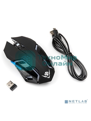 Мышь беспроводная Nakatomi MROG-20UR черный, 2400 dpi, радиоканал, USB, кнопки - 6