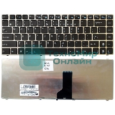 Клавиатура для ноутбука Asus UL30 K42 черная с серебристой рамкой