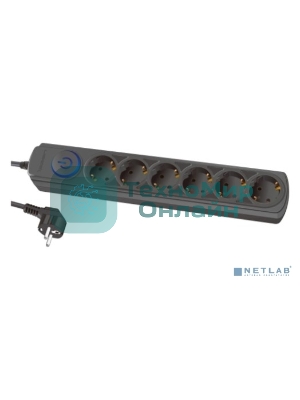 Сетевой фильтр Ippon BK-6-EU-1.8-16-B 1.8 м, 6 розеток, черный, коробка