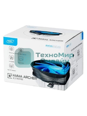 Кулер для процессора DEEPCOOL GAMMA ARCHER синий, 120 мм, алюминий, 1600 об/мин, 26.1 дБ, 3 pin, 95 Вт, 65.5 мм