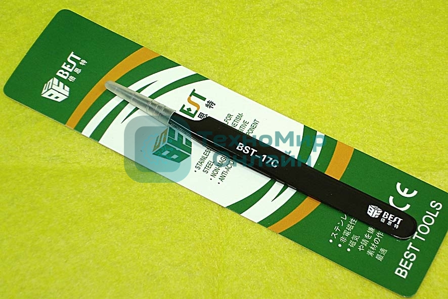 Пинцет Best BST-17С прямой острый 115 мм